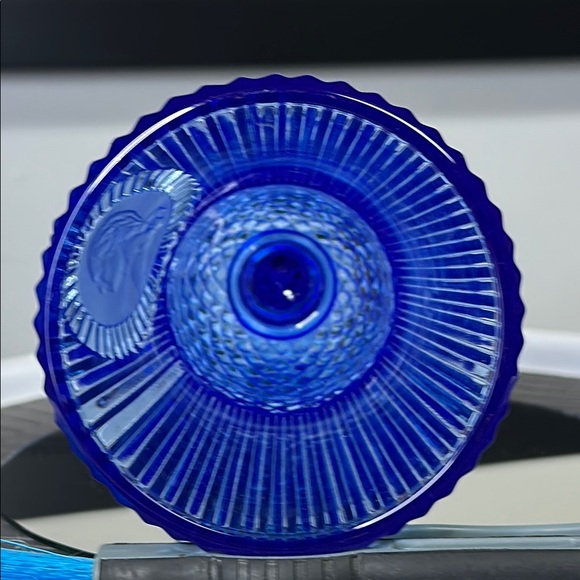 Vintage Avon Fostoria Cobalt Blue Glass Goblet with George Washington - Picture 6 of 11